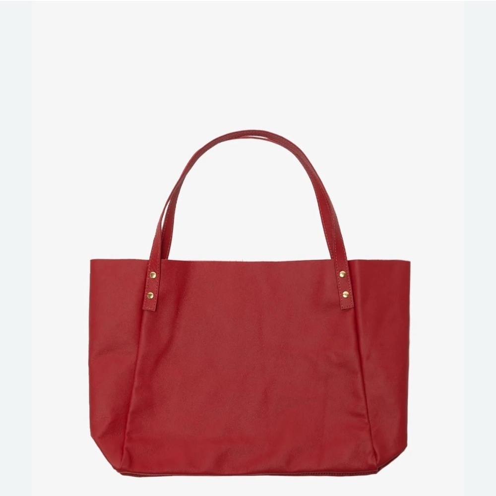 American Apparel genuine‎ leather red tote bag